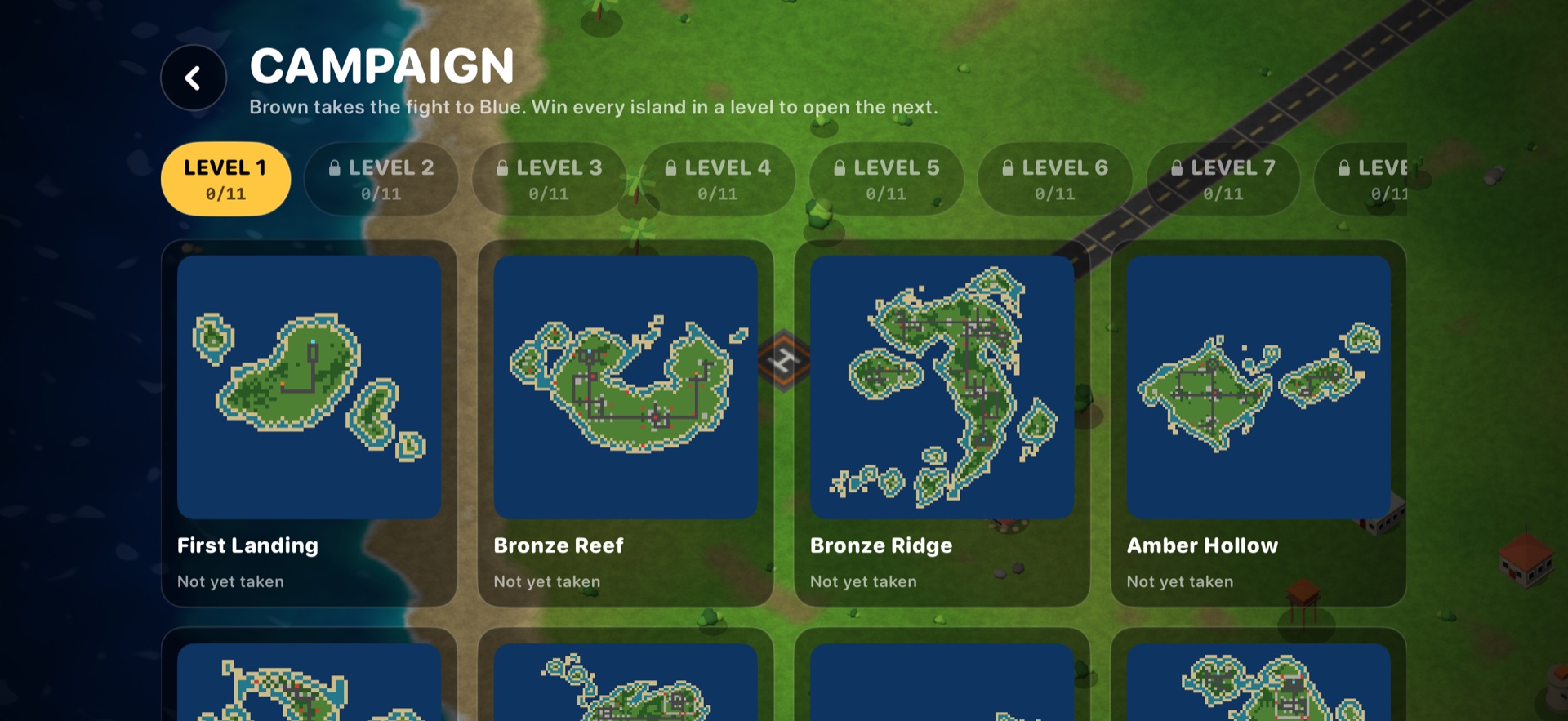 Campaign island selection in FlagFall